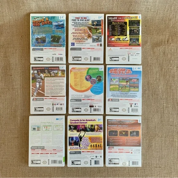 Bundle of 9 Wii Games, 3 Wii Nunchuks and 2 Controller Cases